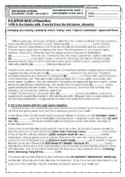 English Worksheet: MID-SEMESTER TEST N1