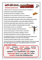 English Worksheet: Lets Talk about Marathons