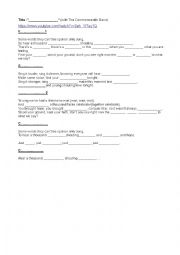 English Worksheet: Sing - the Commonwealth band -  oral comprehension