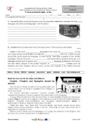 English Worksheet: Englishes