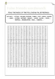 English Worksheet: FALSE FRIENDS