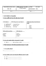 English Worksheet: Listening test