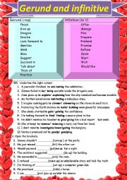 English Worksheet: Gerund and infinitive 2