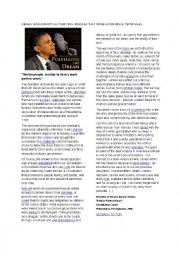 English Worksheet: Obamas speech versus Martin Luther King I have a dream