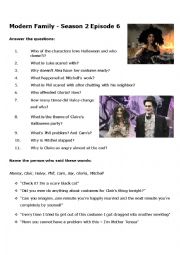 English Worksheet: Halloween Modern Family 