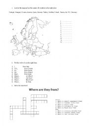 English Worksheet: COUNTRIES