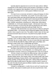 English Worksheet: sport