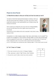 English Worksheet: Plant for the Planet