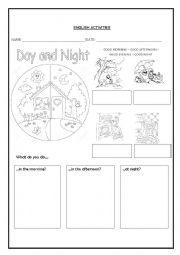 English Worksheet: Day & Night