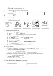 English Worksheet: test speak out elementary (unit 9)