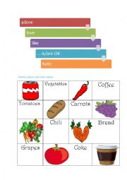 English Worksheet: Food we love