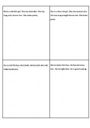 English Worksheet: appearance and describing test
