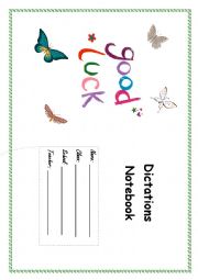 English Worksheet: dictation notebook cover