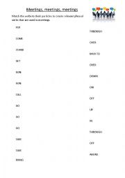 Matching - Phrasal Verbs used in Meetings