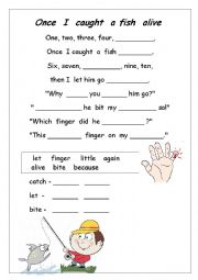 English Worksheet: Once I cought a fish
