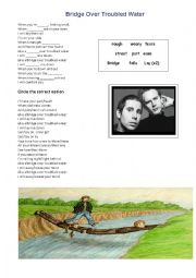 English Worksheet: Bridge over troubled water