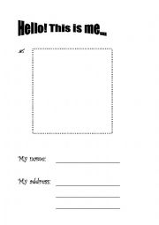 English Worksheet: Poster - This is me! - Introducing yourself