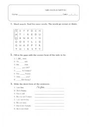 English Worksheet: Greeting and the verbs to be