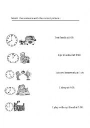 English Worksheet: daily routine 