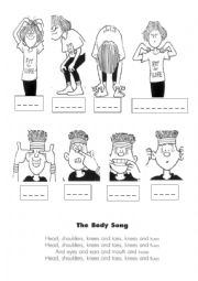 English Worksheet: Body song 