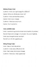 English Worksheet: Change and Cash Script