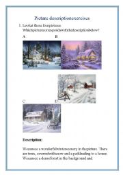 English Worksheet: Picture description exercises