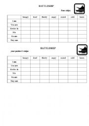 English Worksheet: feelings battleship