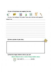 English Worksheet: Creative story writing