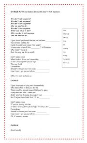 English Worksheet: We dont talk anymore