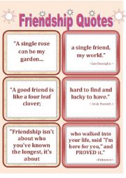 English Worksheet: Quotes-2  FRIENDSHIP QUOTES