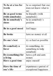 English Worksheet: Idioms