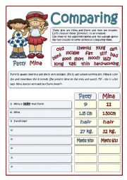 English Worksheet: COMPARING MINA AND PATTY