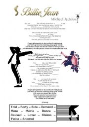 English Worksheet: Billie Jean - Mickael Jackson