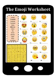 English Worksheet: Emojis Worksheet (Adjectives)