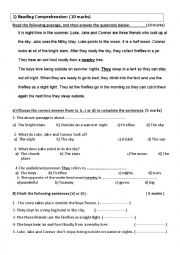 English Worksheet: reading about the Earth