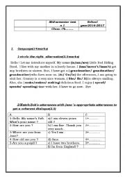 English Worksheet: 7th form mid semester test