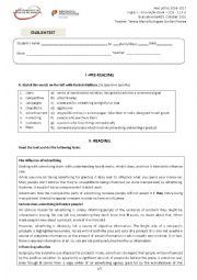 English Worksheet: 11th form test - Consumerism