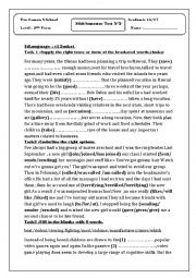 English Worksheet: 2ND FORM TEST N2