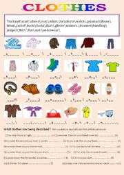 English Worksheet: CLOTHES