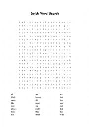 English Worksheet: Dolch Word Search 