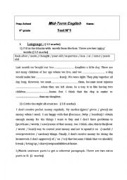 English Worksheet: 9th grade language