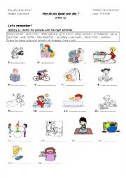 English Worksheet: DAILY ROUTINES MODULE 1 SECTION 4 PART 2