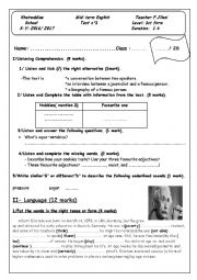 English Worksheet: Test