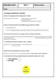 English Worksheet: Listening test