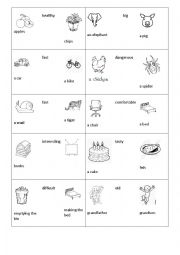 English Worksheet: Compare these things or animals