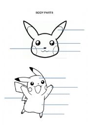 English Worksheet: POKEMON BODY PARTS