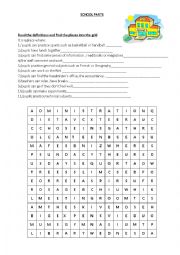 English Worksheet: School parts