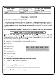 English Worksheet: TEST