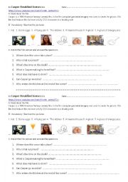 English Worksheet: Casper: Breakfast Scene