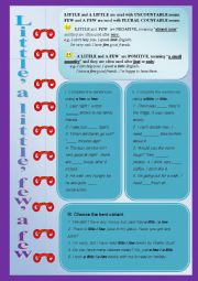 English Worksheet: Little, a little, few, a few